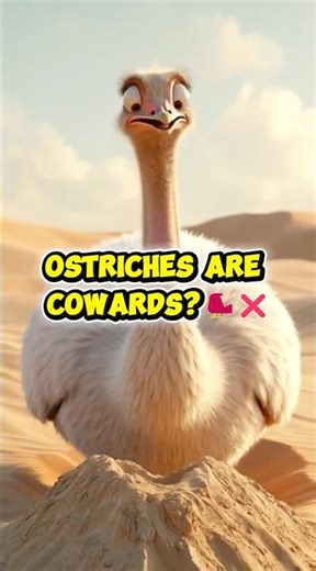 Ostrich Hides in Sand? A LIE! 🐦❌ #shorts