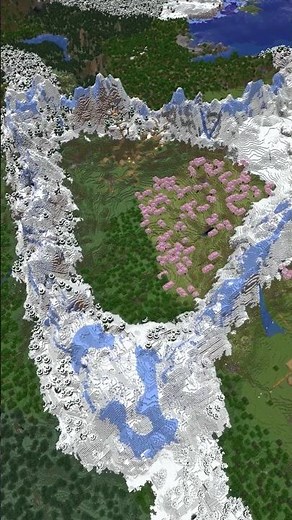 Minecraft Mountain Ring Cherry Grove Village Seed