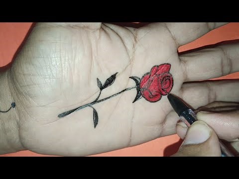 Easy Rose 🌹 tattoo for beginners step by step | गुलाब के फूल का टैटू | How to draw Rose tattoo |