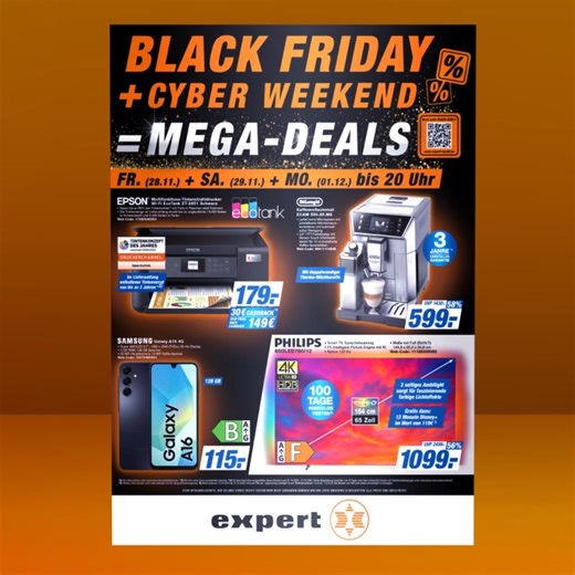 Black Friday Knaller 🖤🤩 Es ist endlich soweit: DAS Technik-Highlight des Jahres ist da! 😍 Black Friday & Cyber Weekend bei expert – mit MEGA-Deals, unglaublichen Schnäppchen und Preisen, bei denen dir die Kinnlade runterklappt! 💥🔥 Egal ob für dich selbst oder als Geschenk – jetzt ist der perfekte Moment für die besten Technik-Deals des Jahres! 🎧📱🖥️ 💸 Nur für kurze Zeit – und nur solange der Vorrat reicht! 🔗 Jetzt Beilage durchblättern 👇 https://expert.publishing.one/2126219/werbung/ �
