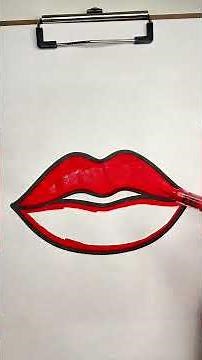 How to Draw and Color Perfect Red Lips 💋