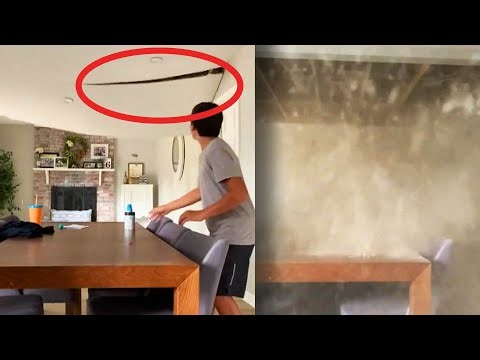 Family Witnesses Their Dining Room Ceiling Collapse Twice