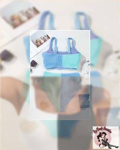 Colorblock Corded Square Neck Bikini Swimsuit