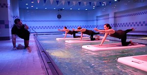 1M views · 2.6K reactions | What's the best part of this floating yoga class? Falling in! (TMPL GYM) | SELF | Facebook