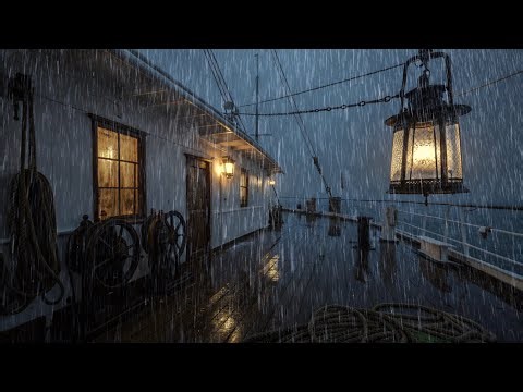 Thunderous rain on a sea voyage - Relax with the rain boat 10 hours of sleep