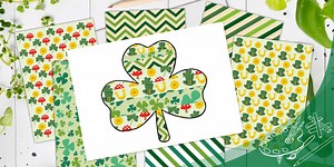 St Patrick's Day Shamrock Cut Out Template Pattern Collage Activity