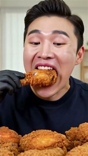 Chicken eating man