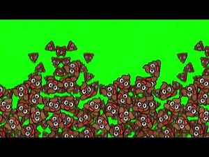 Poop Emojis Transition Green Screen | 4K | FREE TO USE