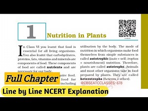 Class 7 Science Chapter 1 | Nutrition in Plants | NCERT Line by Line Explanation | CBSE 2025-26