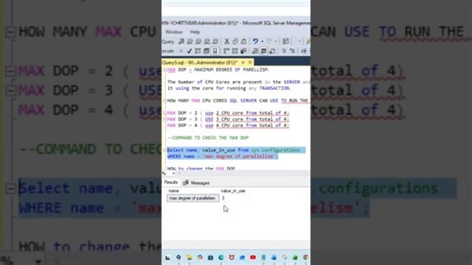 Why Your Sql Server Is Slow? Check MAX DOP | DBA GUARDIANS
