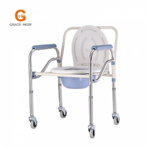 [Hot Item] Movable Stainless Steel Commode Chair on Casters