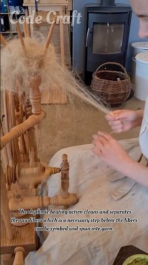 Scutching and Hackling Flax Fibers