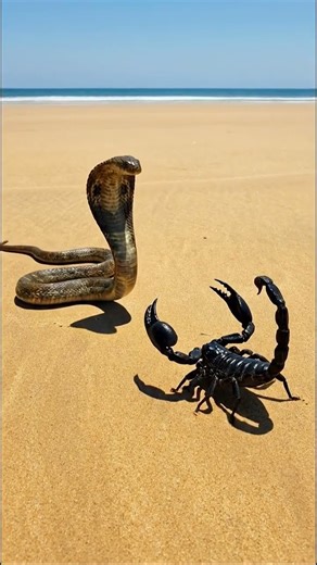 Intense Snake vs Scorpion Battle on Clean Sandy Ground