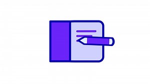 Download pen looping animation as it scribbles across papers, representing seamless workflow and creativity for free