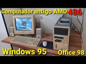 Computador Antigo AMD 486 Windows 95, Office 97 em perfeito funcionamento. Raridade em tempos atuais