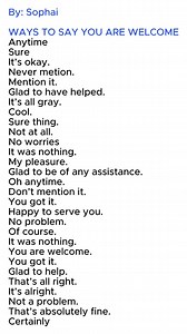 Ways to say you are Welcome in English | Sophai Ry