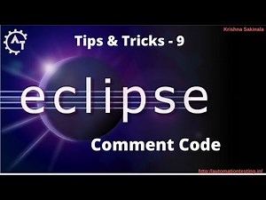 9. Comment Code in Eclipse | How to comment uncomment in eclipse | Eclipse shortcuts for comments