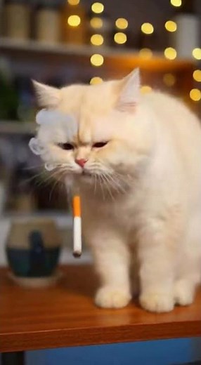 Cat smoking funny video #funny #cat #ytshorts #shorts