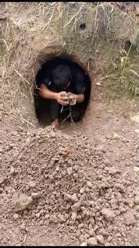 My first time building a house underground‼️4