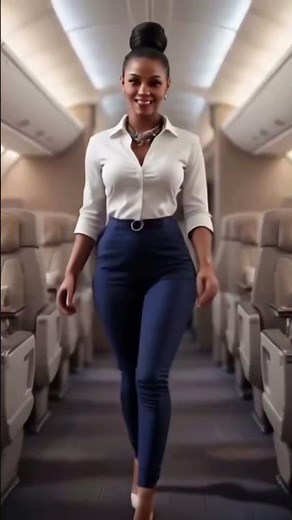 Glamorous Air Hostess ✈️ | AI-Generated Flight Attendant in Action!