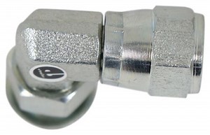 Lippert Replacement Elbow Fitting for RV Hydraulic Leveling System - 1/4" OD - JIC-F to ORB-M Lipper