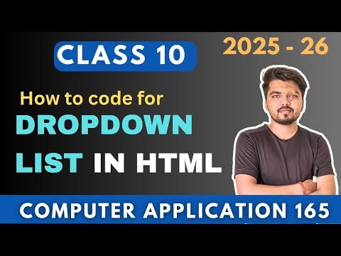 Dropdown List in HTML Class 10 | How to code