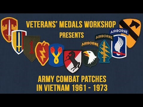 Army Vietnam Combat Patches earned by Army Vietnam Veterans.