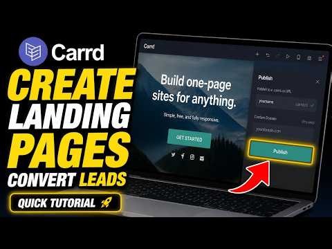 How to activate create landing pages using Carrd and convert leads - Quick Tutorial