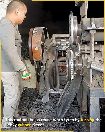 Tyre Cutting Process With Heavy Machine. #TyreRecycling #RubberProcessing | Jogi Jokes