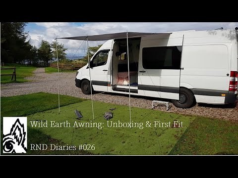 #19 Wild Earth Awning on my Sprinter Camper Van Conversion. Unbox & First Setup. RND Diaries #026