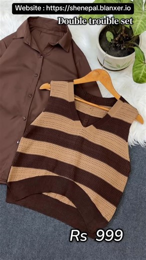 C.Nepal on Instagram: "website 👇 Https://shenepal.blanxer.io Full cod inside ktm Double trouble set : Rs : 999 size :Freesize Colors : beige ; green ; black ; brown 🚛Delivery all over Nepal"