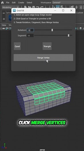 Quad Fill Holes in Maya #mayatutorial #3dmodeling #modeling3d