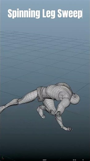 Spinning Leg Sweep #cganimation #3danimation #slowmotion