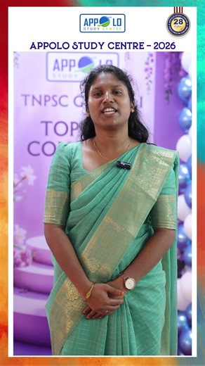 APPOLO STUDY CENTRE : TNPSC GROUP - I 2026 P. PRIYADARSHINI - DEPUTY COLLECTOR