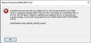 Issues with Ghost of Tsushima