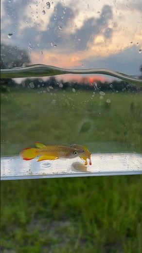 A Real Gold Aquarium Fish the Golden Wonder Killifish