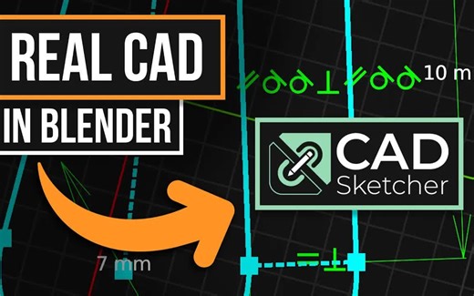 iBlender中文版插件 CAD Sketcher 教程 Blender 中的 CAD 来了！ 像 CAD 一样精确建模 教程Blender插件