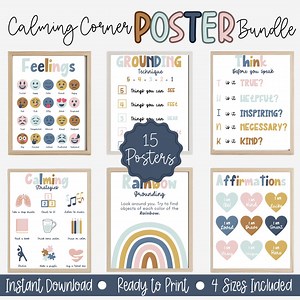 Boho Calming Corner Posters: Emotional Regulation, Mindfulness (digital Download) - Etsy
