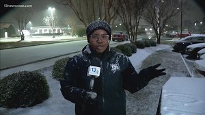 9K views · 61 reactions | Snow is falling steadily in Suffolk, and that's where we find Brittany Miller. | 13News Now - WVEC | Facebook
