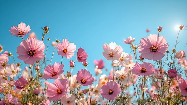 Cosmos Flowers Blooming Live Wallpaper