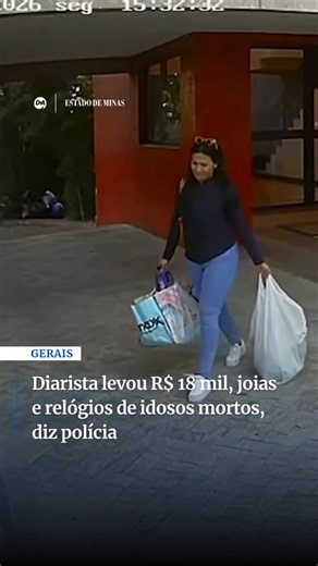 📍 Diarista confessa crime em Belo Horizonte. A diarista Paola Stefany Neto Cirino, de 30 anos, presa nesta quinta-feira (2/7) suspeita de matar um casal de idosos em um prédio no Bairro São Pedro, na Região Centro-Sul de Belo Horizonte, roubou cerca de R$ 18 mil, joias e relógios. A informação foi divulgada pela Polícia Civil de Minas Gerais (PCMG) na manhã desta quinta-feira (2/7). Conforme a polícia, após constatar a morte das vítimas, a suspeita se limpou, trocou de roupa, vestindo peças per