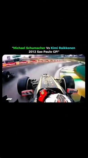 F1Nova_17 on Instagram: "Michael Schumacher and Kimi Räikkönen fighting for space in the rain at Interlagos was pure chaos and beauty at the same time. The Mercedes on the inside dived late under braking while the black-and-gold Lotus tried to sweep around the outside with absolute commitment. Water was spraying everywhere, traction was fading, tyres were screaming, and neither driver was ready to lift – it was the final race of the season and both were driving like it meant everything. The onbo