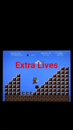 Mario - World 7 Extra Lives Trick - Super Mario Bros SMB1 #nes