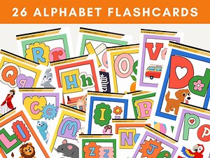 26 ABC Flash Cards, Educational Cards, A-Z Cards, Alphabet Flashcards, Kids Colors Alphabet, Montessori Cards, Printable Alphabet Card - Etsy