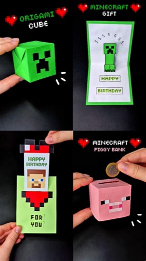 DIY MINECRAFT Paper Crafts That Are NEXT LEVEL! 🚀💚#diy #papercraft