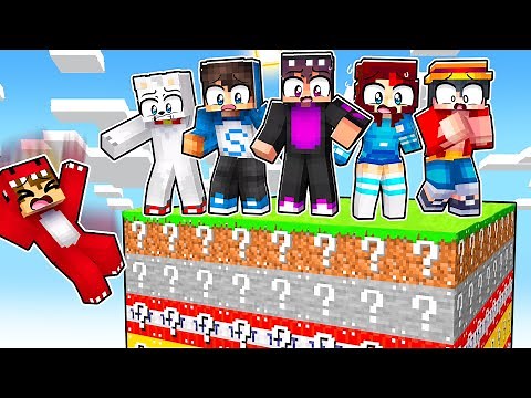 ¡ATRAPADOS en un CHUNK de LUCKY BLOCKS! 😱🌈🎁 6 YOUTUBERS en MINECRAFT LUCKY BLOCKS