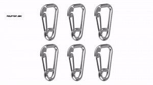 6 Pack 4" Spring Snap Hook, 304 Stainless Steel Marine Grade Clip, Heavy Duty Carabiner with Eye for Ship Boat