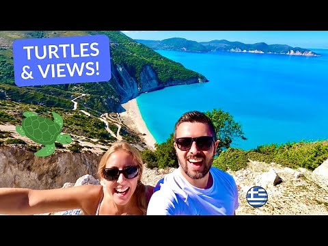 KEFALONIA GREECE Drone Footage of MYRTOS BEACH & Argostoli SEA TURTLES!