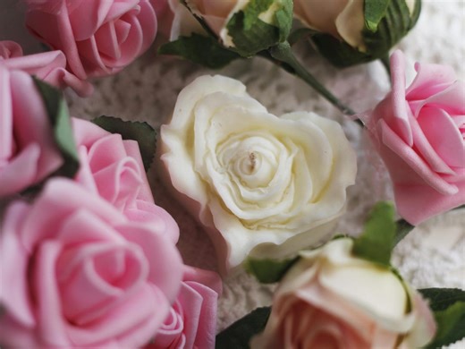 Rose Petal Heart Shaped Candle Made With Soy Wax: Sculptural Home Decor, Romantic Gift - Etsy