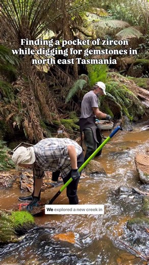 𝘼𝙇𝙇 𝙏𝘼𝙎𝙈𝘼𝙉𝙄𝘼𝙉 𝙂𝙀𝙈𝙎𝙏𝙊𝙉𝙀𝙎 & 𝙈𝙄𝙉𝙀𝙍𝘼𝙇𝙎 on Instagram: "One of the new creeks we explored in search of gemstones on our last trip to the north east of Tasmania! This area looked really promising as we begun to find gemstones as soon as we started digging! We were even found some cuttable stones on the end of our shovel (the best thing ever!!) and our bottom sieves were looking really promising with more zircons than black spinel (our indicator gemstone) which is generally
